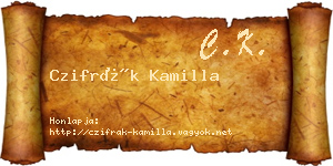 Czifrák Kamilla névjegykártya